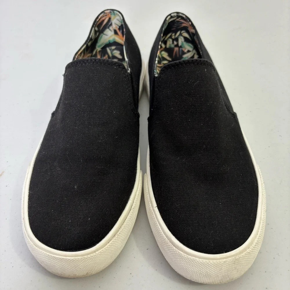 VIonic Black Canvas Slip-On Sneakers - Picture 2 of 6